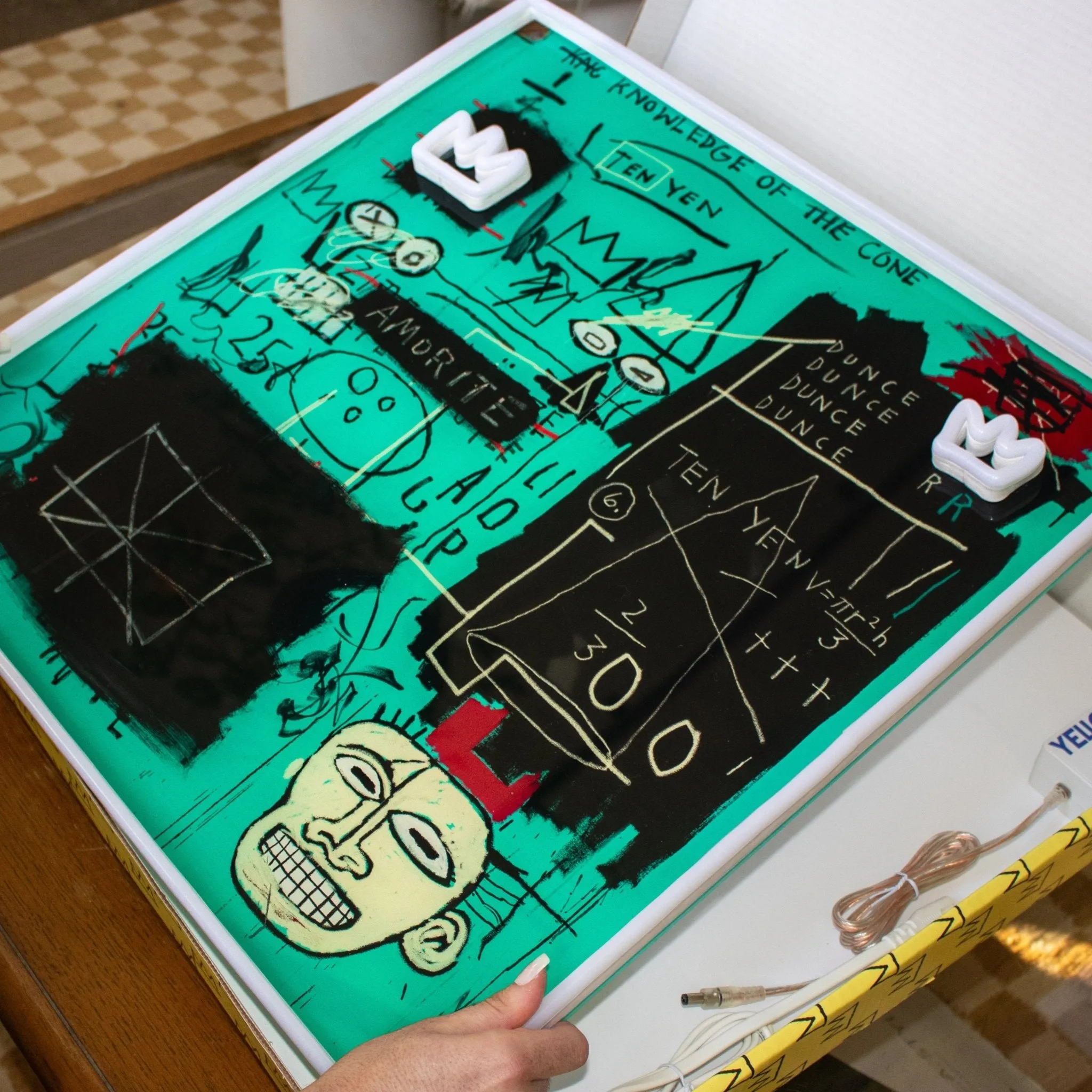 Equals Pi YP x Jean Michel Basquiat, LED neon sign
