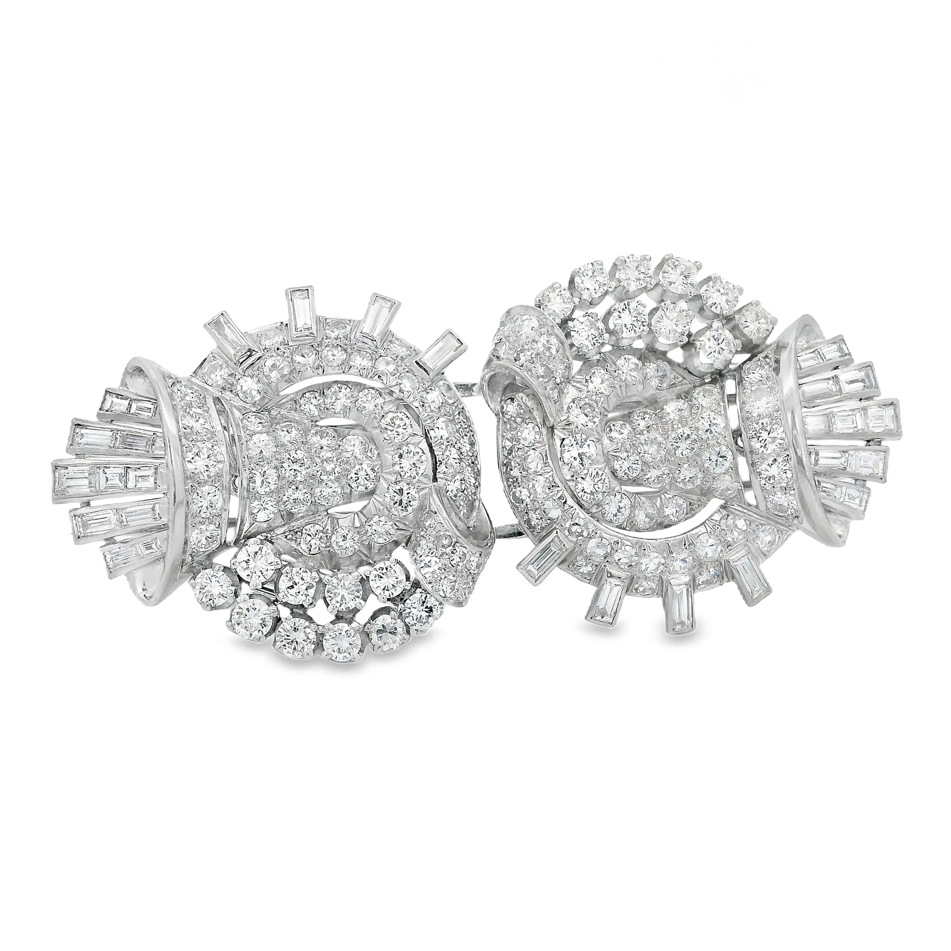 Estate Platinum Diamond Brooch
