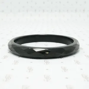 Faceted Black Bakelite Bangle