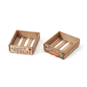 Fairy Garden / Miniature Accessories - Wood Stained Crates - FB1709