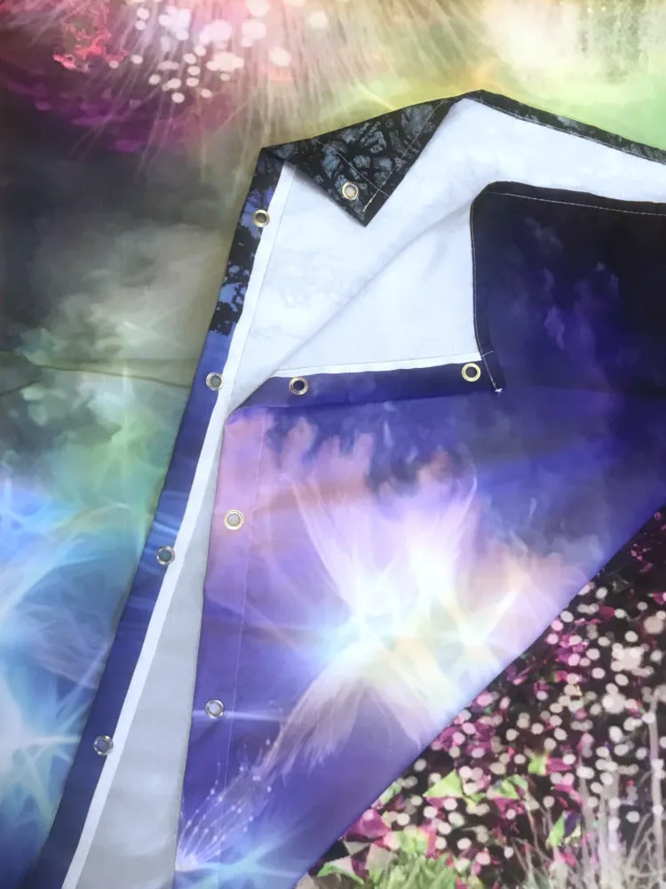 Fantasy Art Shower Curtain, Jewel Tones Bathroom Decor - "The Fairy Realm"