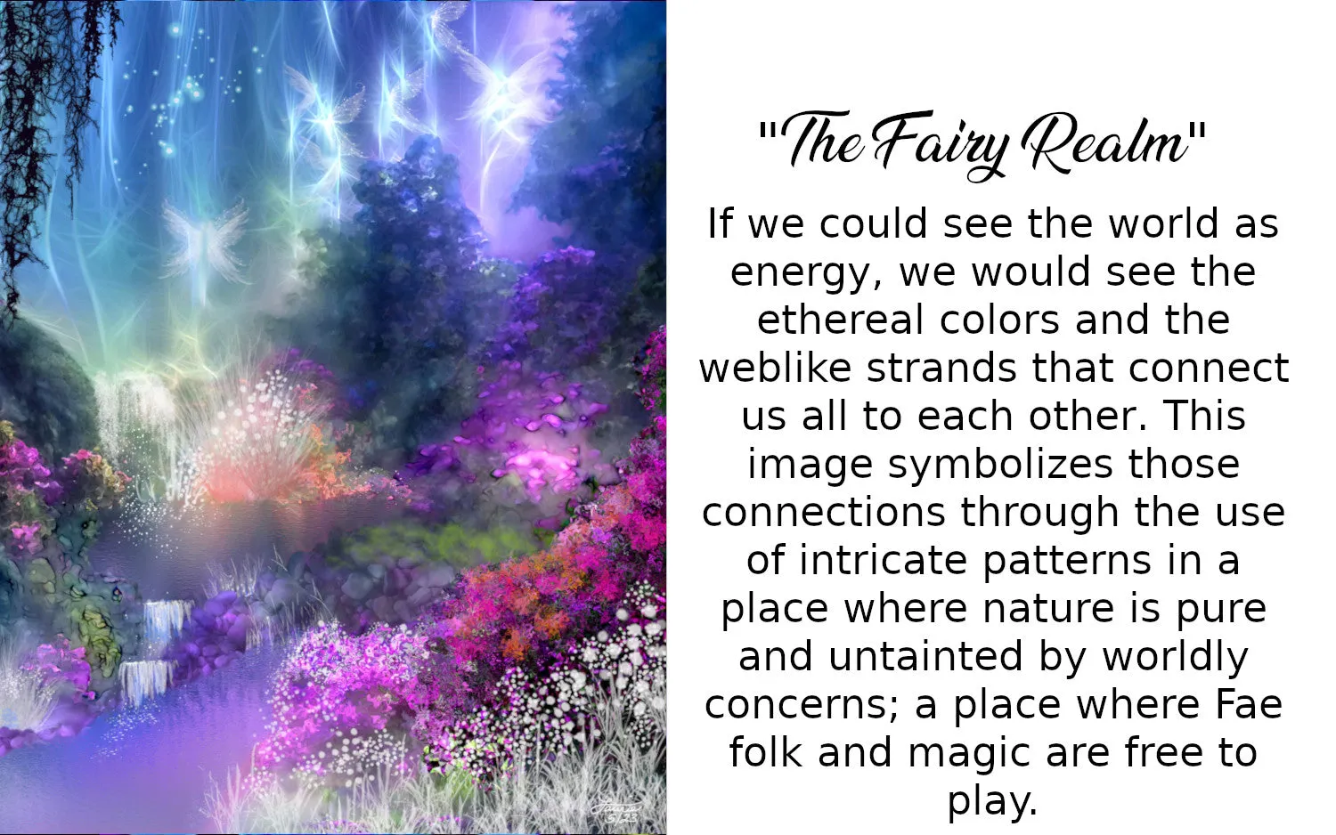 Fantasy Art Shower Curtain, Jewel Tones Bathroom Decor - "The Fairy Realm"