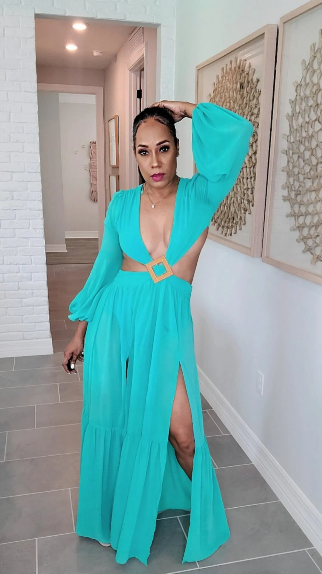 Fantasy Island Maxi Dress | Teal