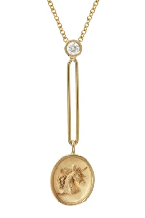 Fantasy Signet Pendant Necklace |  Unicorn