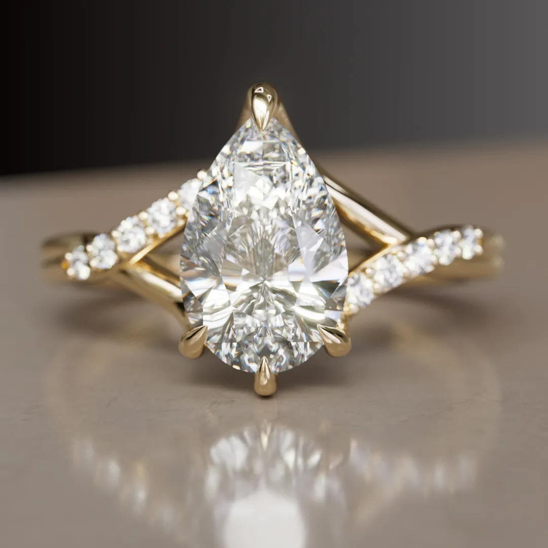 Faye Pear Diamond Engagement Ring