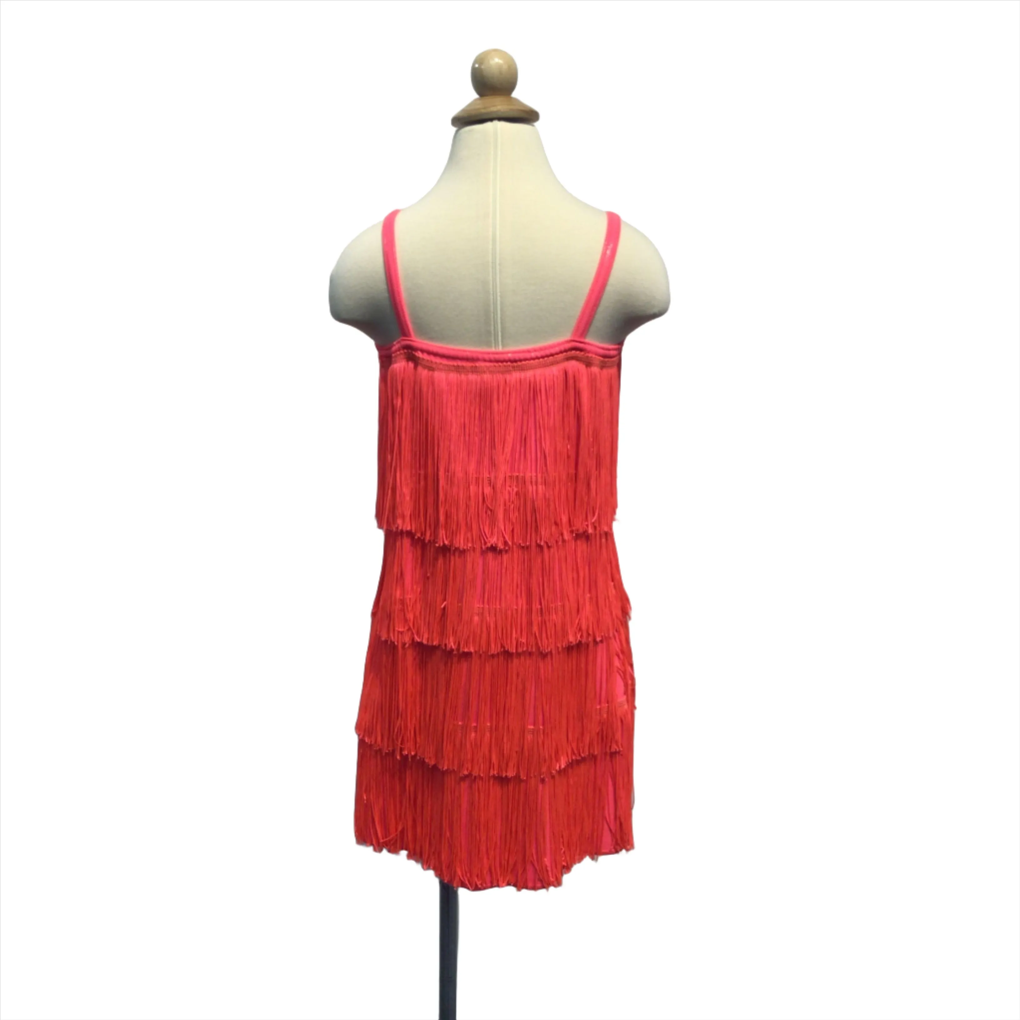 Fluorescent Pink Fringe Dress