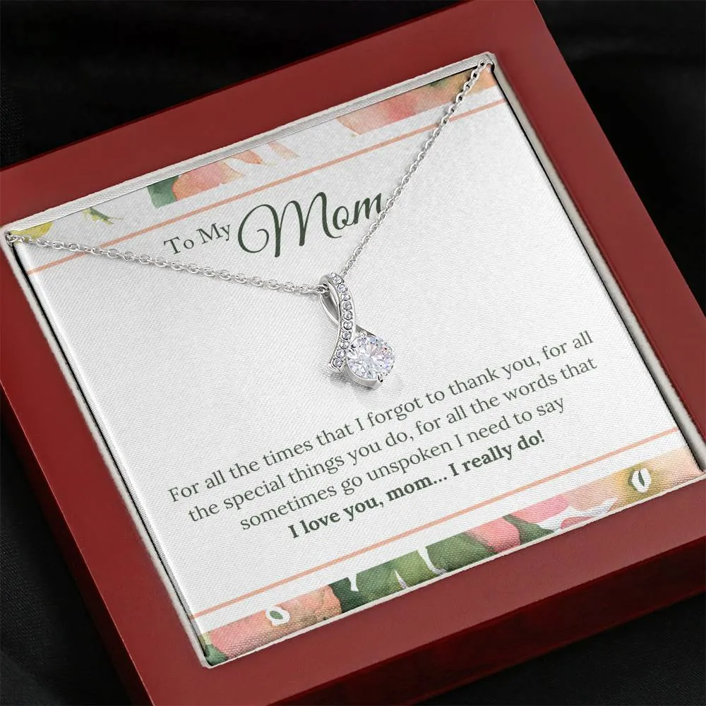 For all the times I forgot to thank you-Alluring Beauty Solitaire Necklace for Mom