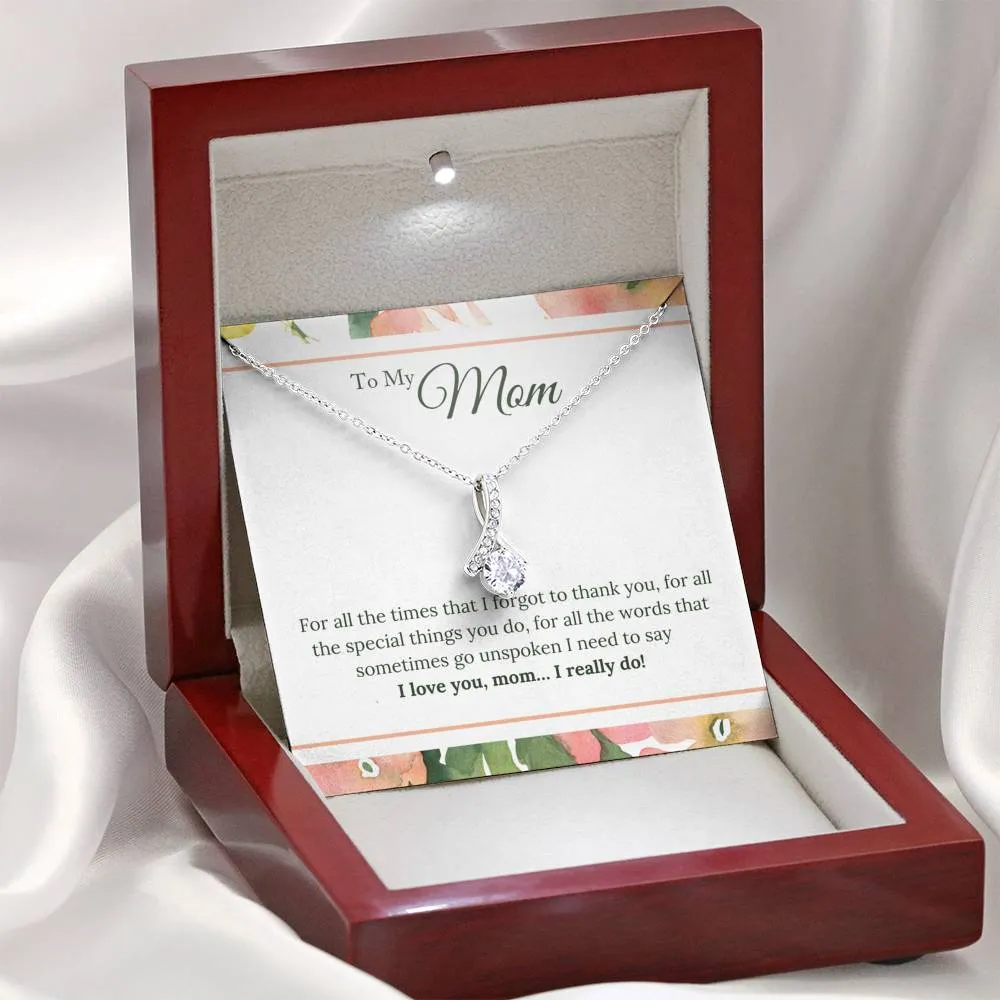 For all the times I forgot to thank you-Alluring Beauty Solitaire Necklace for Mom