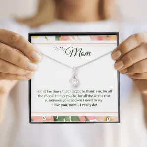 For all the times I forgot to thank you-Alluring Beauty Solitaire Necklace for Mom
