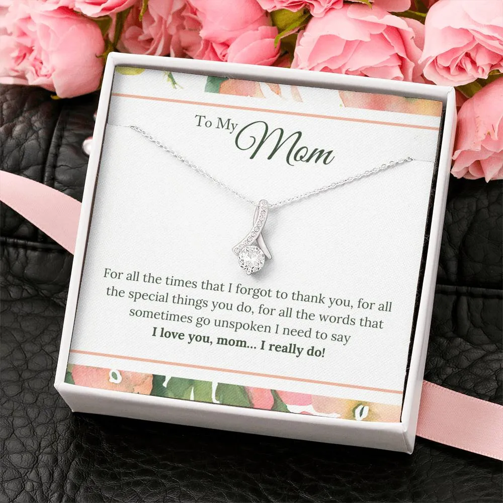 For all the times I forgot to thank you-Alluring Beauty Solitaire Necklace for Mom
