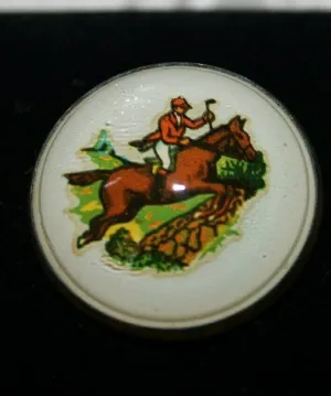 Fox Hunter Rosette Brass Pin