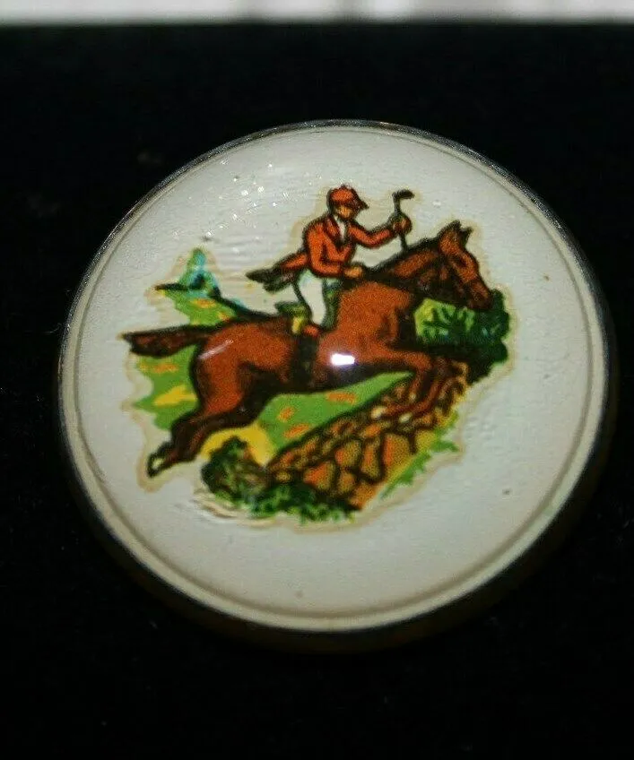 Fox Hunter Rosette Brass Pin