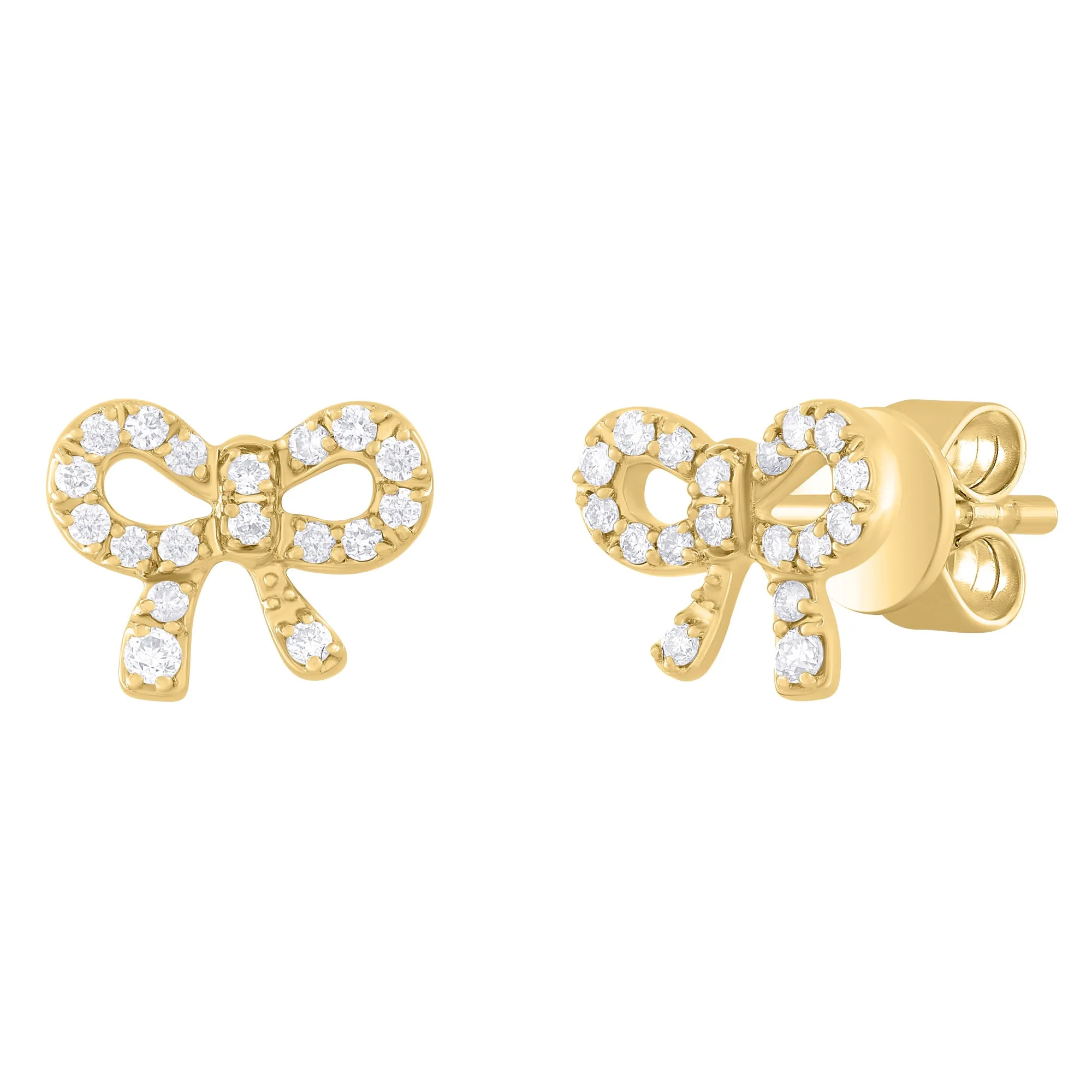 Full Pave Mini Diamond Bow Earrings