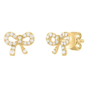 Full Pave Mini Diamond Bow Earrings