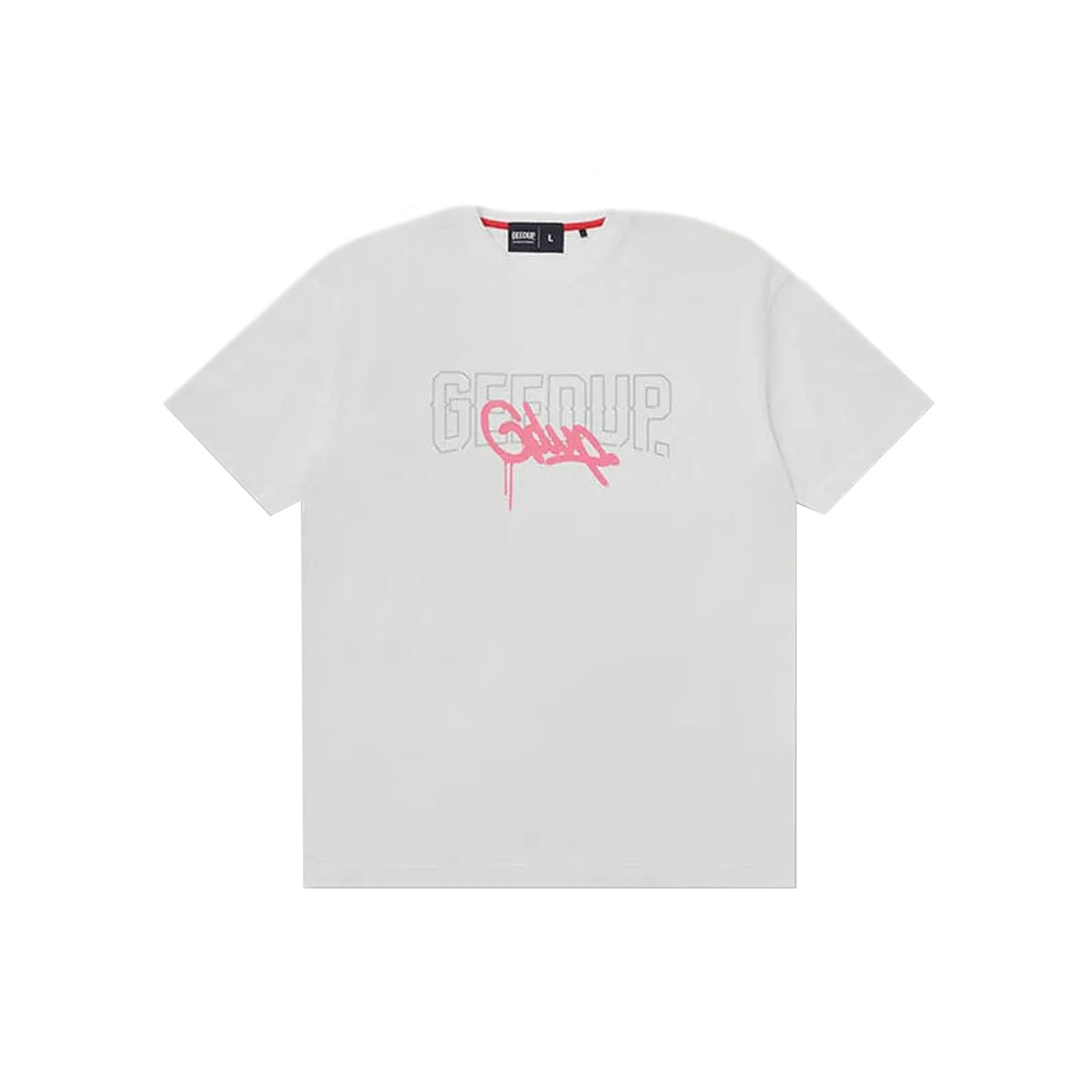 Geedup Neon Core Logo T-Shirt 'White / Pink' (2025)