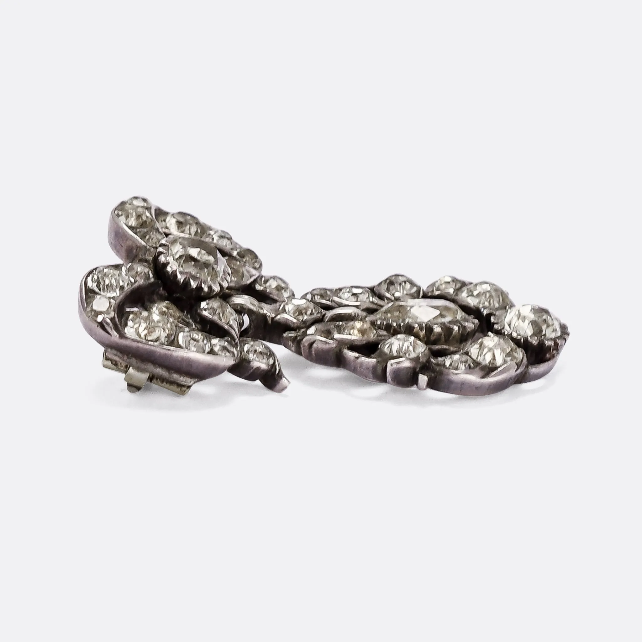 Georgian Black-Dot Paste Bow & Pear Drop Brooch