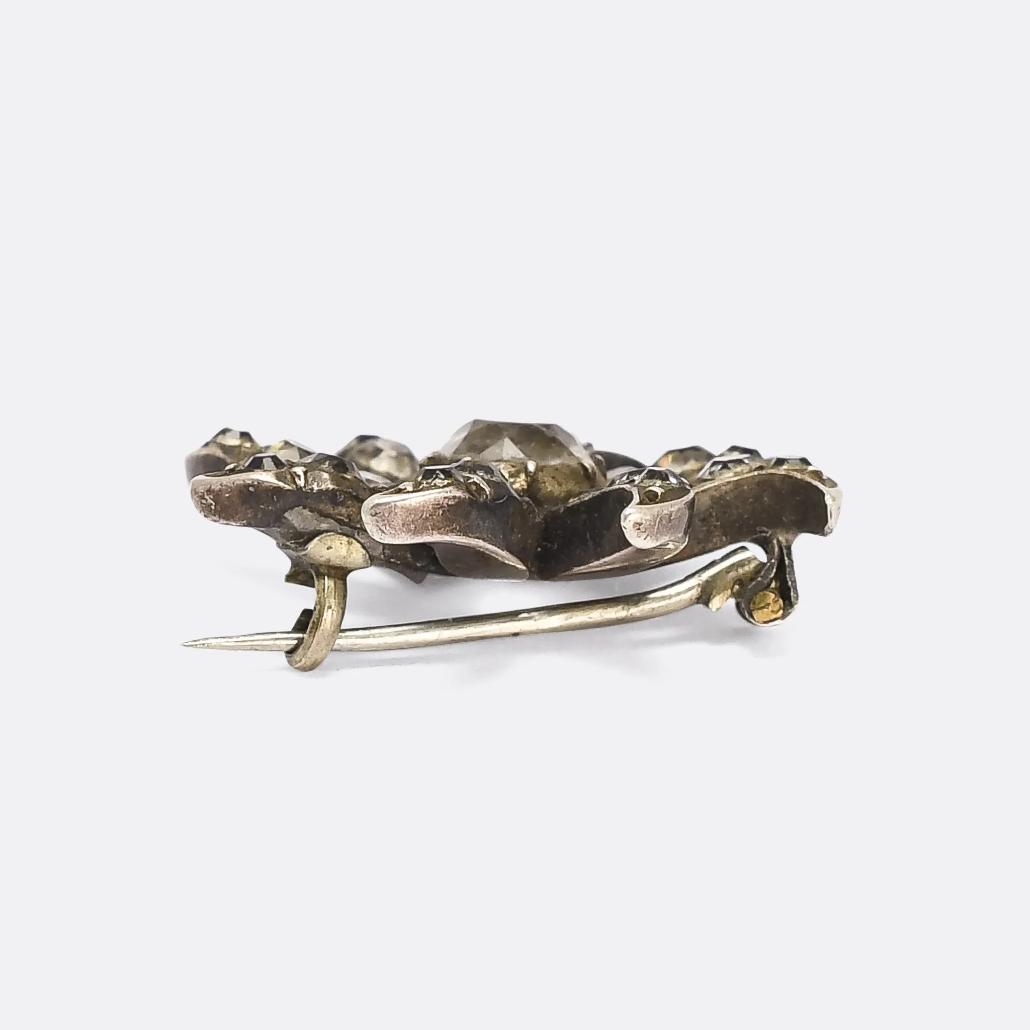 Georgian White Paste Starburst Brooch