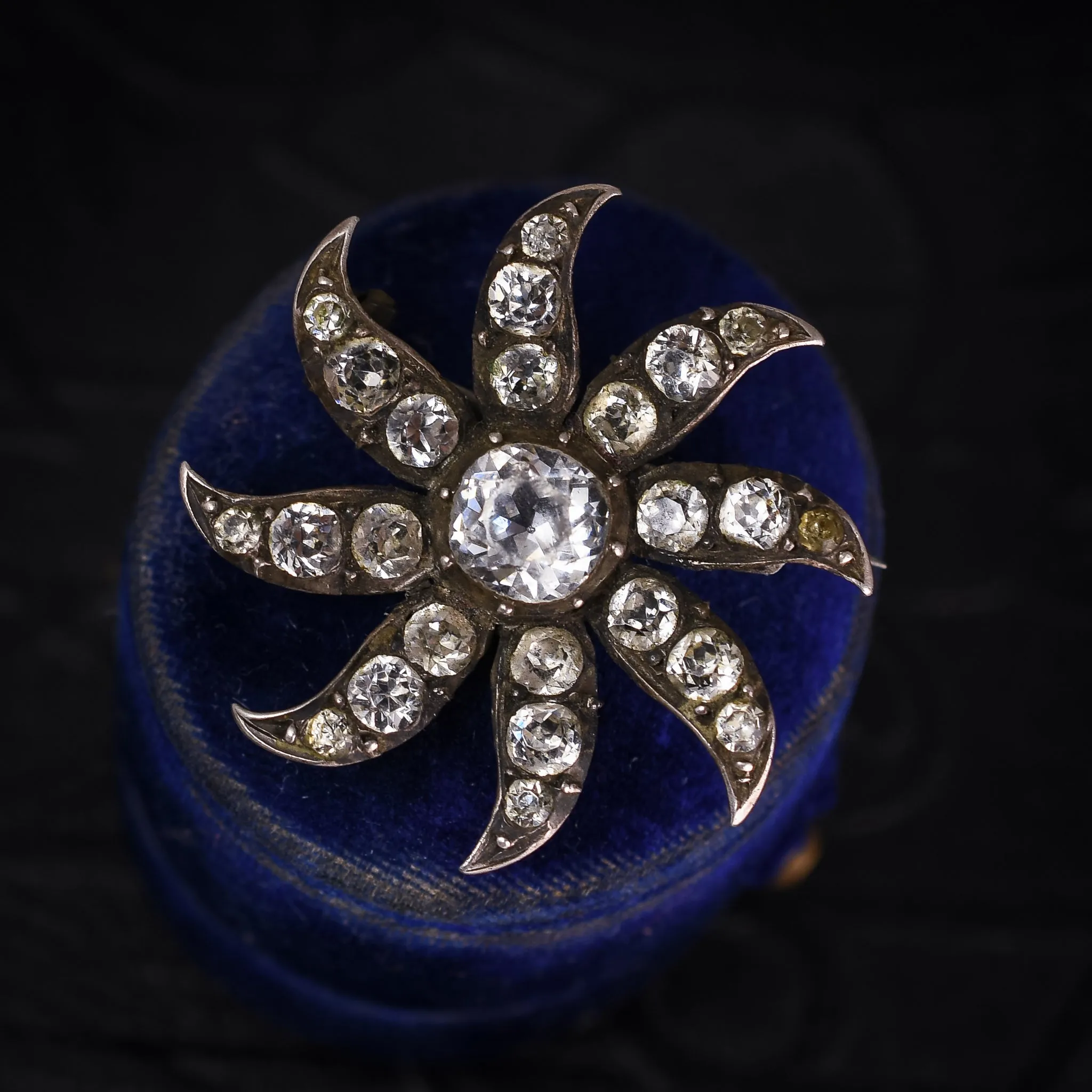 Georgian White Paste Starburst Brooch