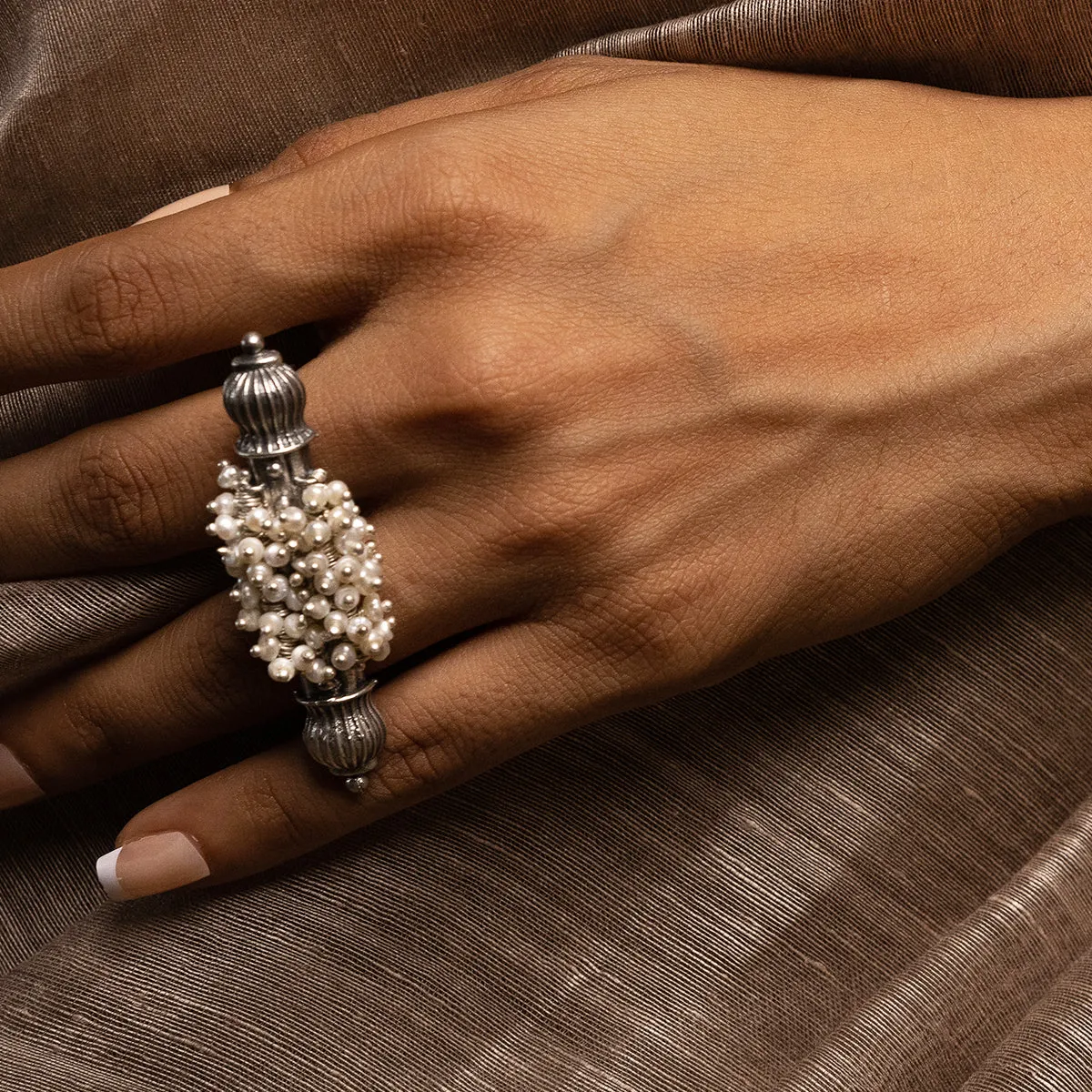 Ghantakar  Silver Finger Ring by MOHA