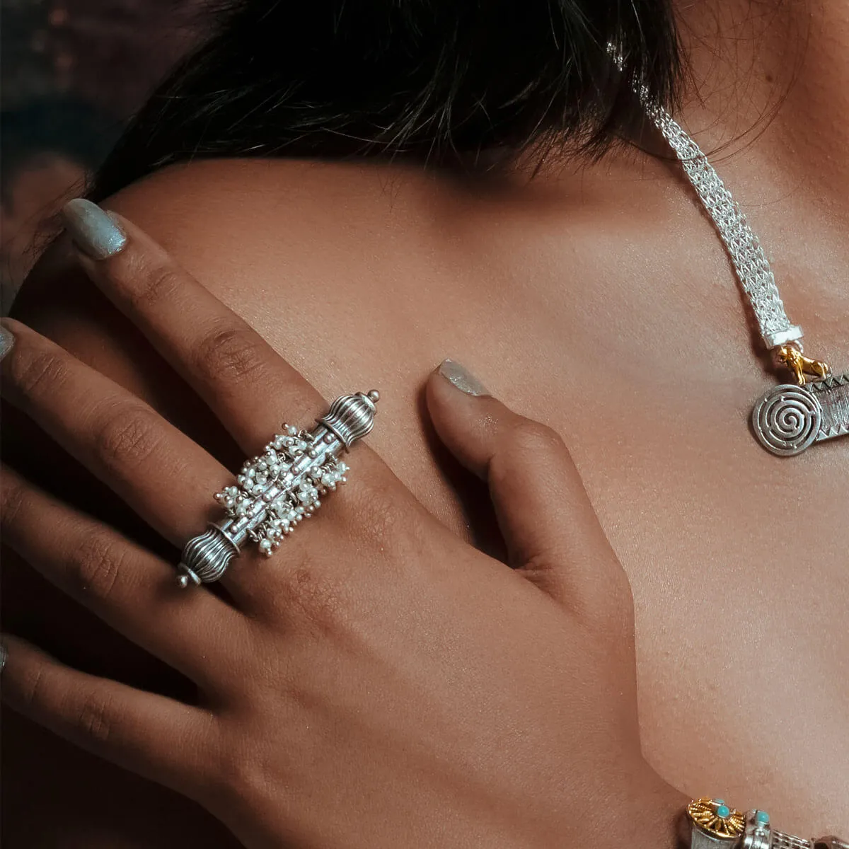 Ghantakar  Silver Finger Ring by MOHA