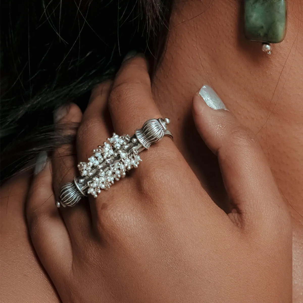 Ghantakar  Silver Finger Ring by MOHA