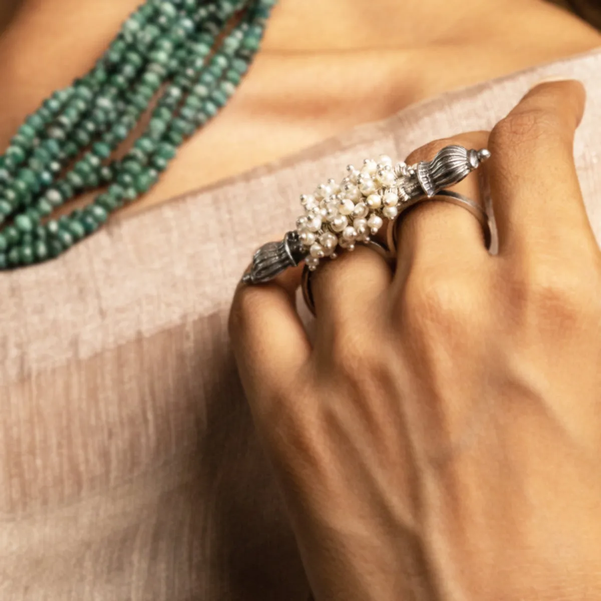 Ghantakar  Silver Finger Ring by MOHA