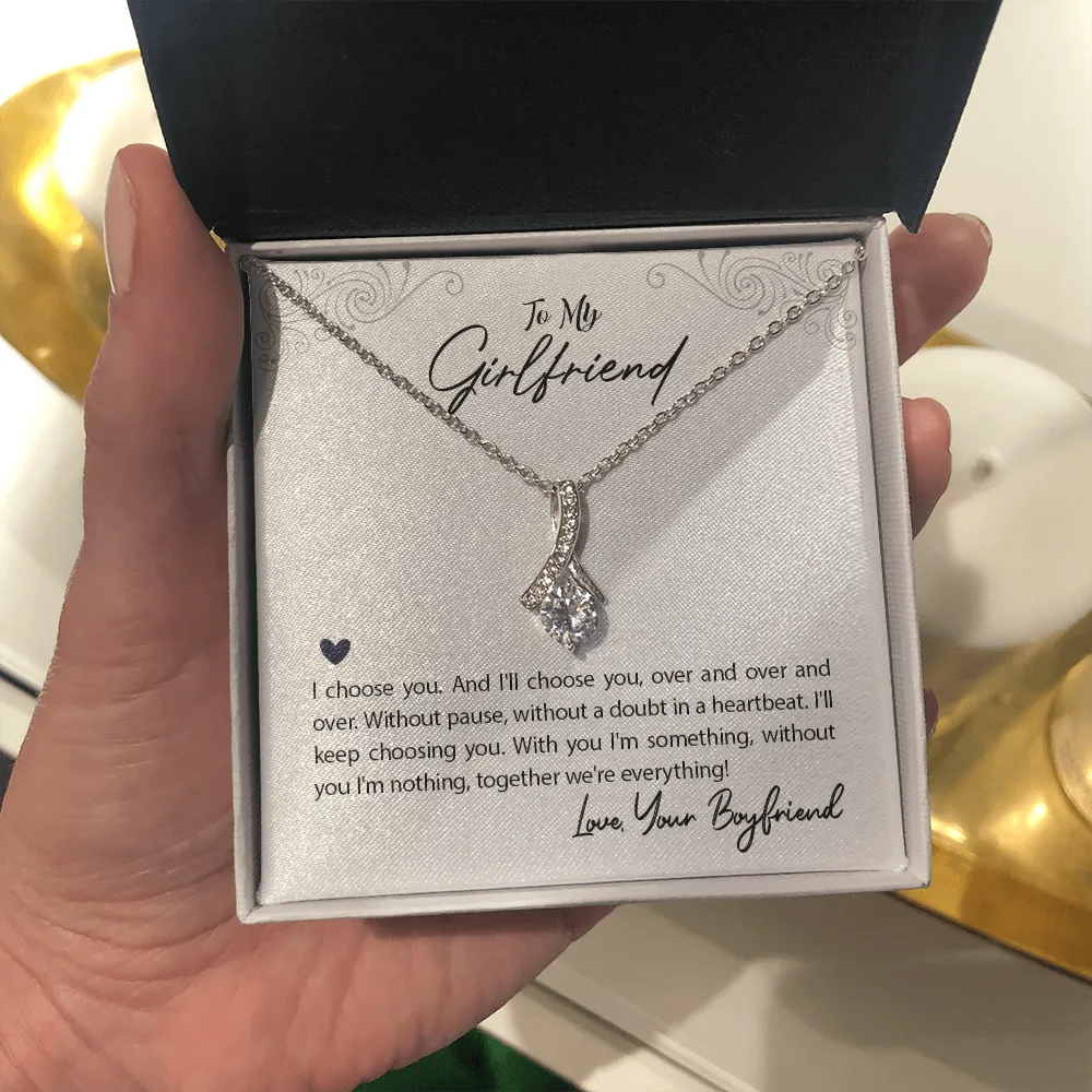 Girlfriend Solitaire Necklace-I choose you