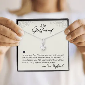 Girlfriend Solitaire Necklace-I choose you