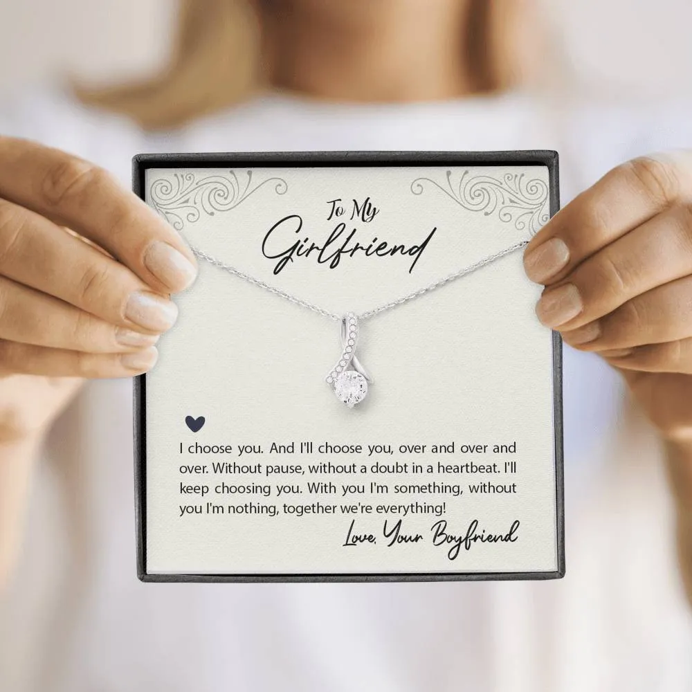 Girlfriend Solitaire Necklace-I choose you