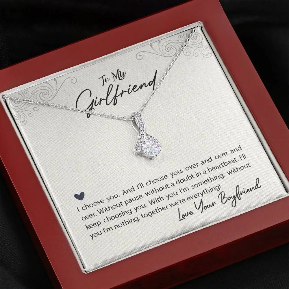Girlfriend Solitaire Necklace-I choose you