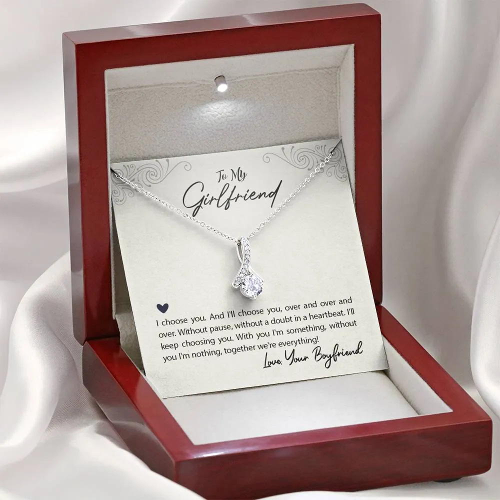 Girlfriend Solitaire Necklace-I choose you