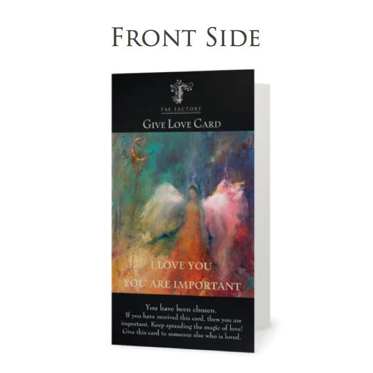 GIVE LOVE CARDS! Join the movement! Set of 10! Give Love by Fae Factory Visionary Artist Dr Franky Dolan {Gift Tag Folded Trading Art Cards}