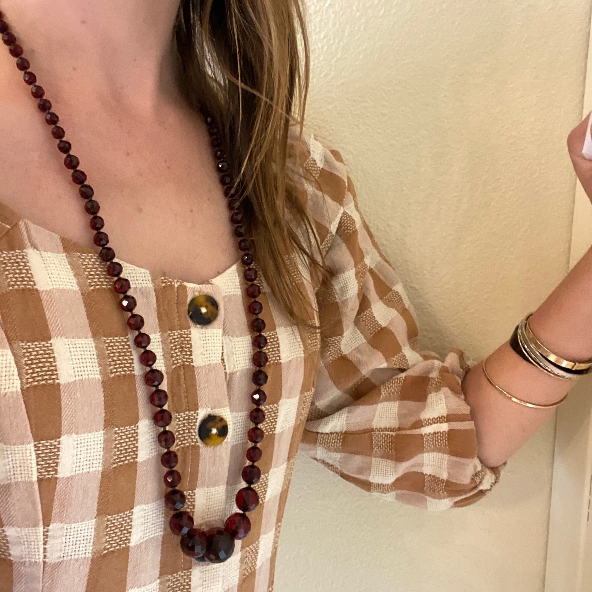 Glowing Cognac Colored Bakelite Beads
