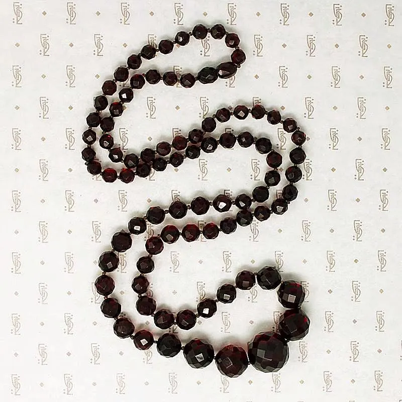 Glowing Cognac Colored Bakelite Beads