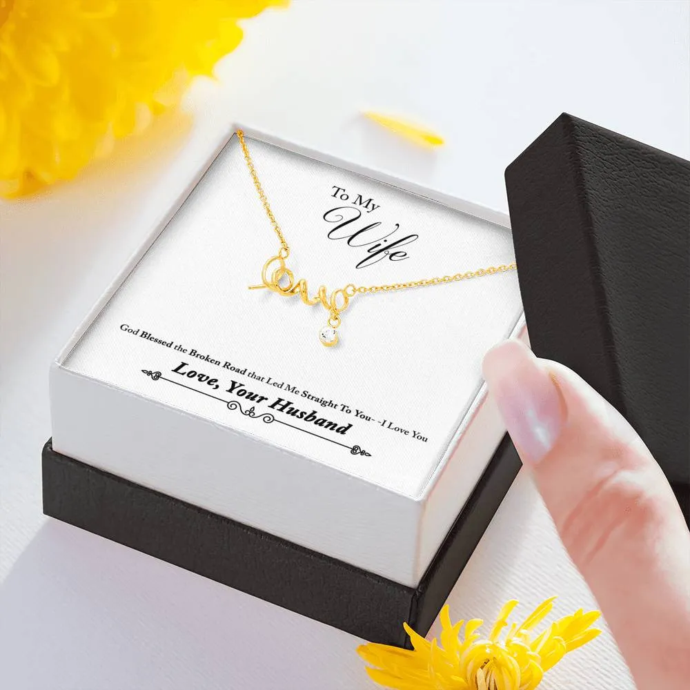 God led me to you-Scripted Love Necklace for Wife