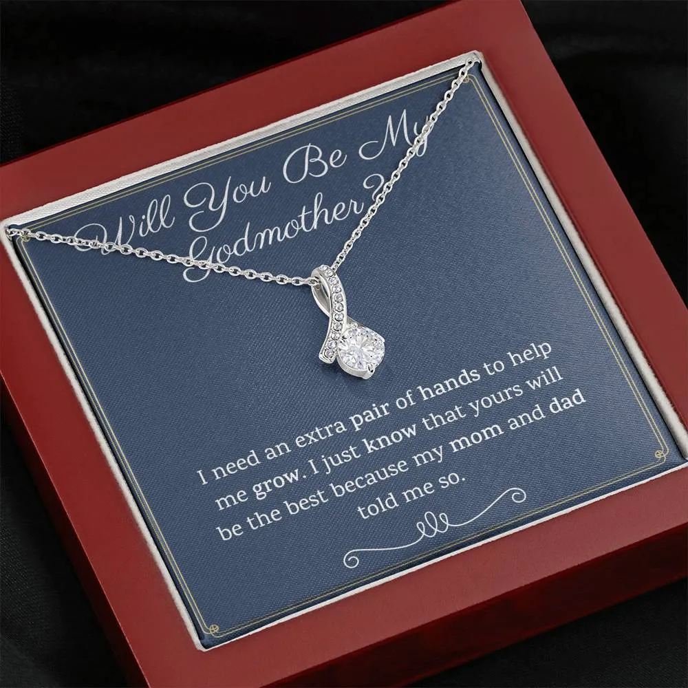 Godmother Proposal Petite Ribbon Necklace