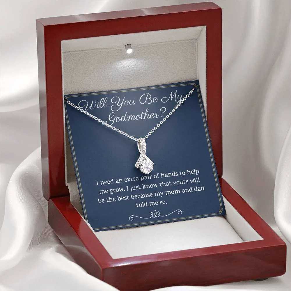 Godmother Proposal Petite Ribbon Necklace