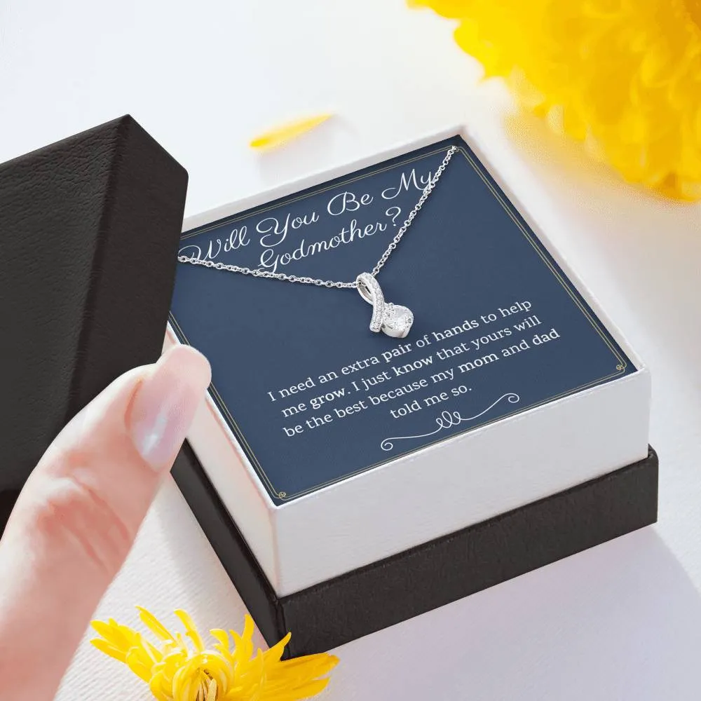 Godmother Proposal Petite Ribbon Necklace