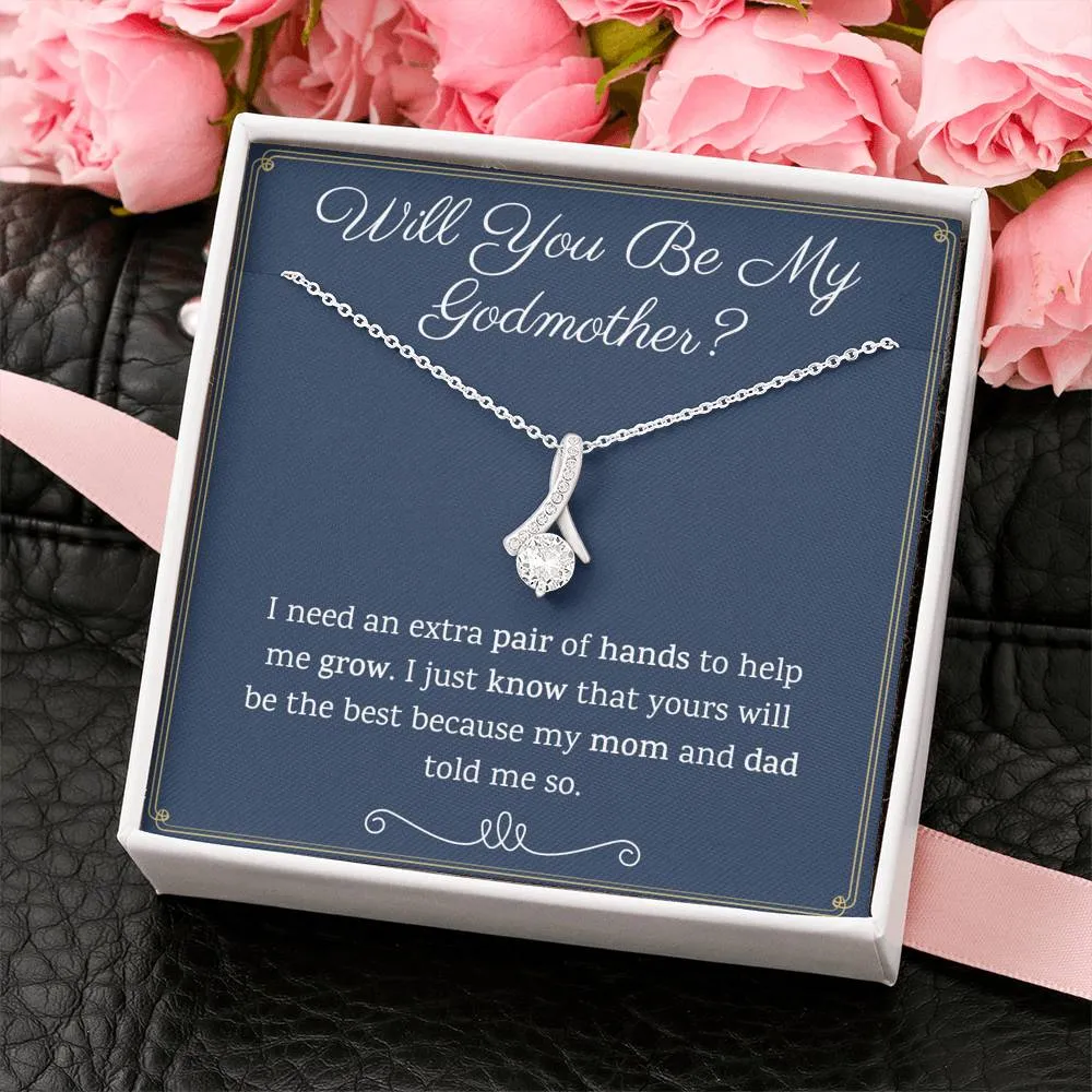 Godmother Proposal Petite Ribbon Necklace
