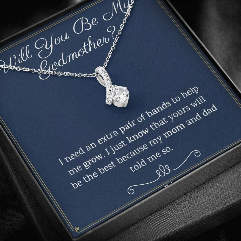 Godmother Proposal Petite Ribbon Necklace