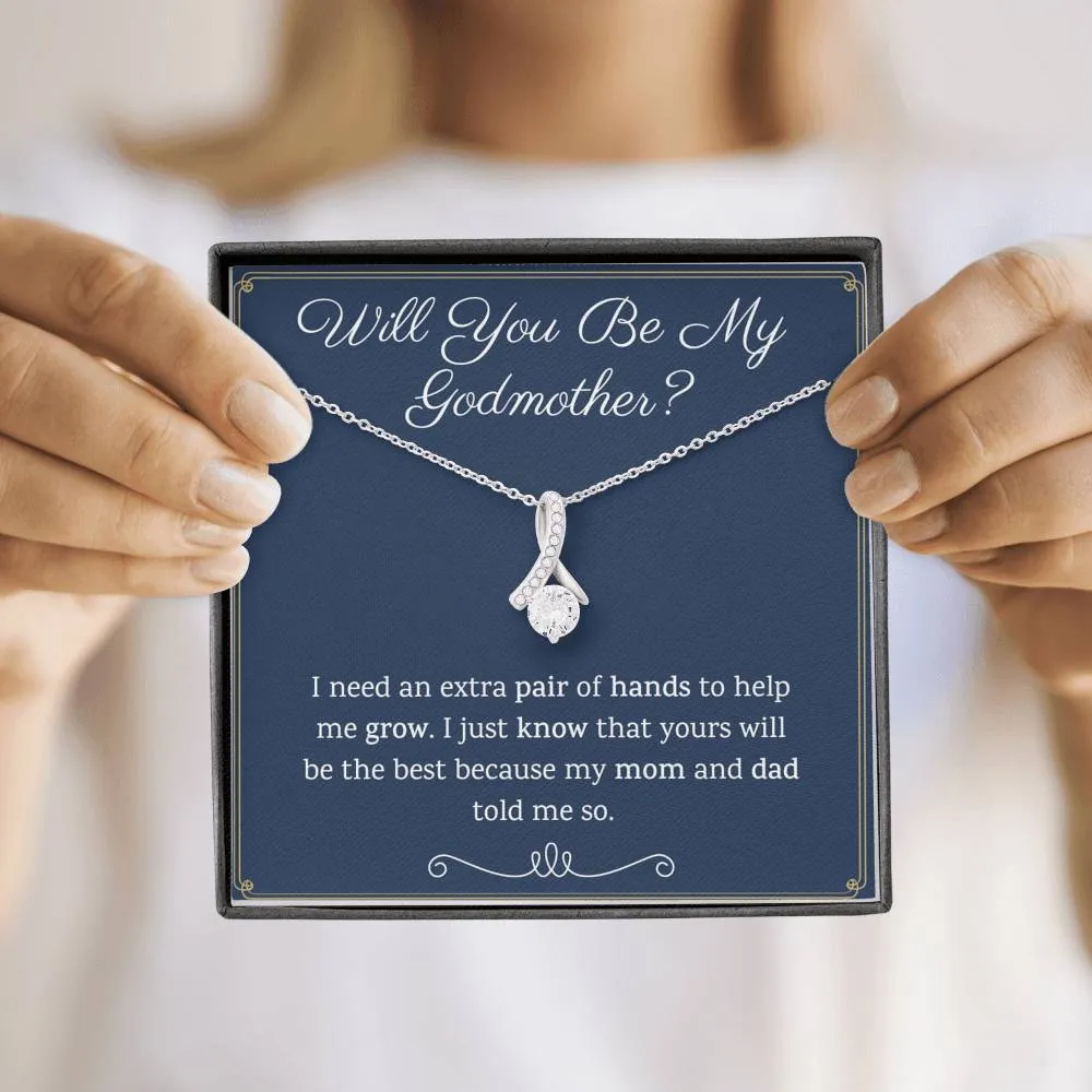 Godmother Proposal Petite Ribbon Necklace