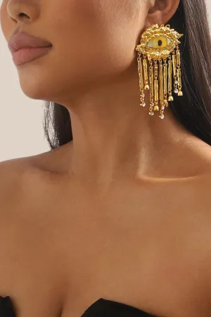 GOLDEN EYE DROP EARRING