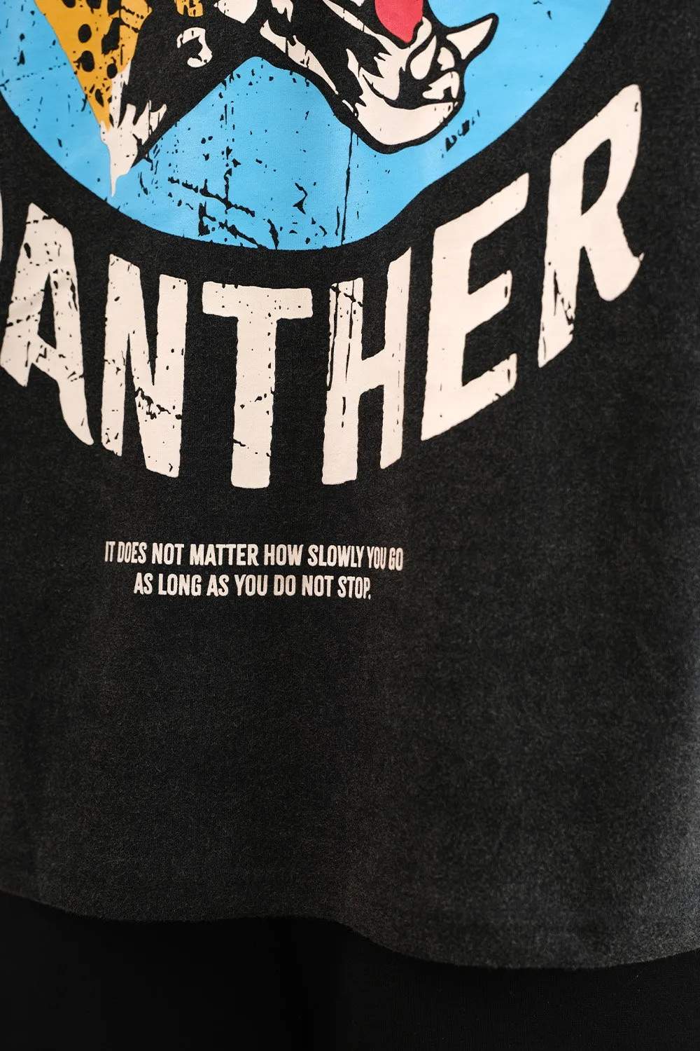 Grey Diabolik Panther Oversized T-shirt