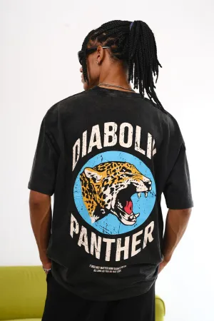 Grey Diabolik Panther Oversized T-shirt