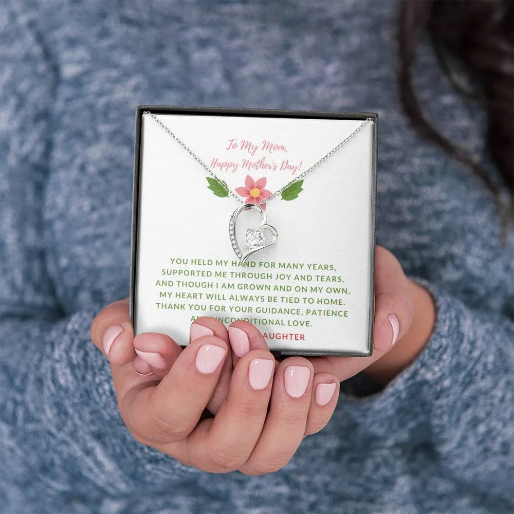 Grown & on my own, From Daughter-Forever Love Heart Necklace for Mother's Day