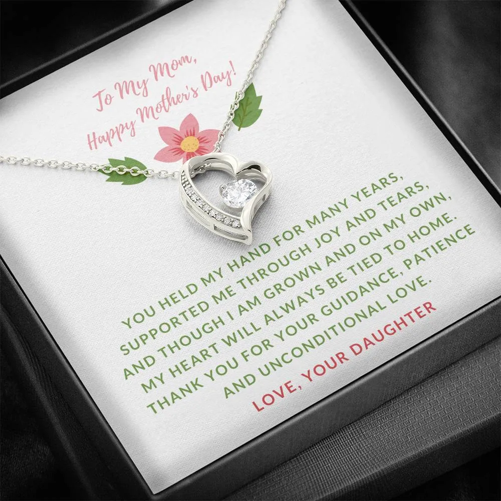 Grown & on my own, From Daughter-Forever Love Heart Necklace for Mother's Day