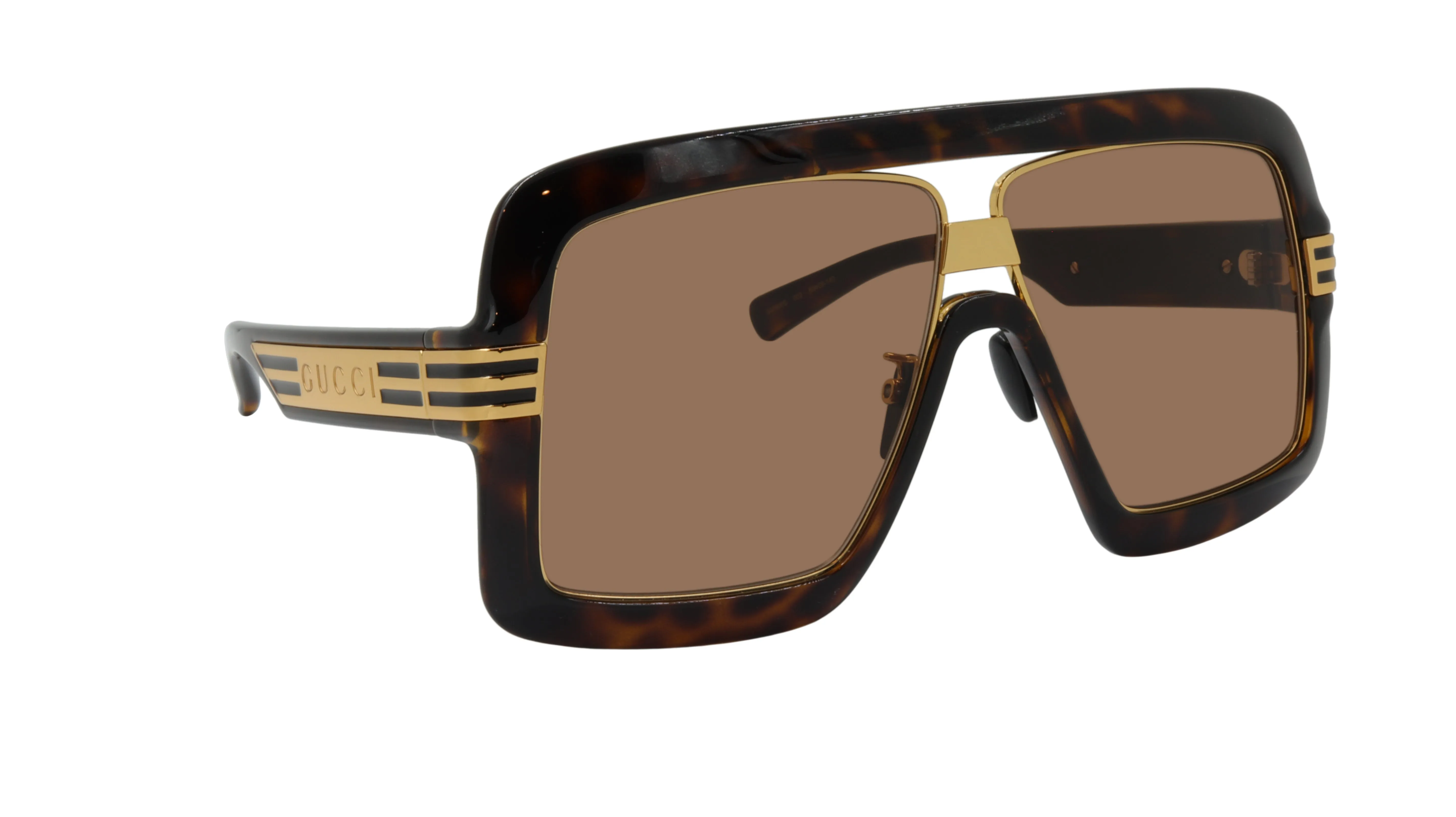 Gucci Sunglasses Oversized Frame in Brown and Gold