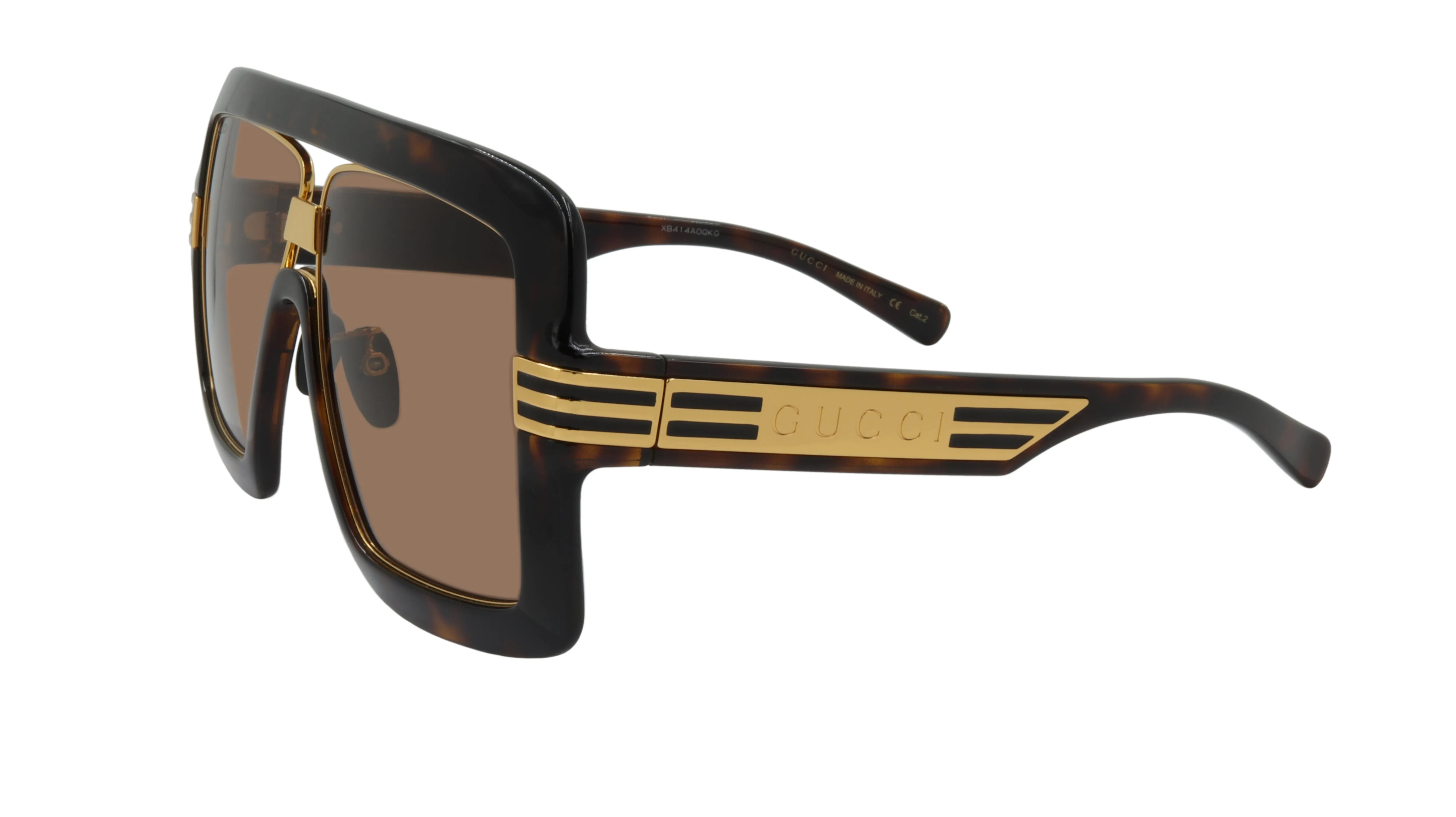 Gucci Sunglasses Oversized Frame in Brown and Gold