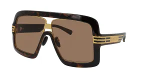 Gucci Sunglasses Oversized Frame in Brown and Gold