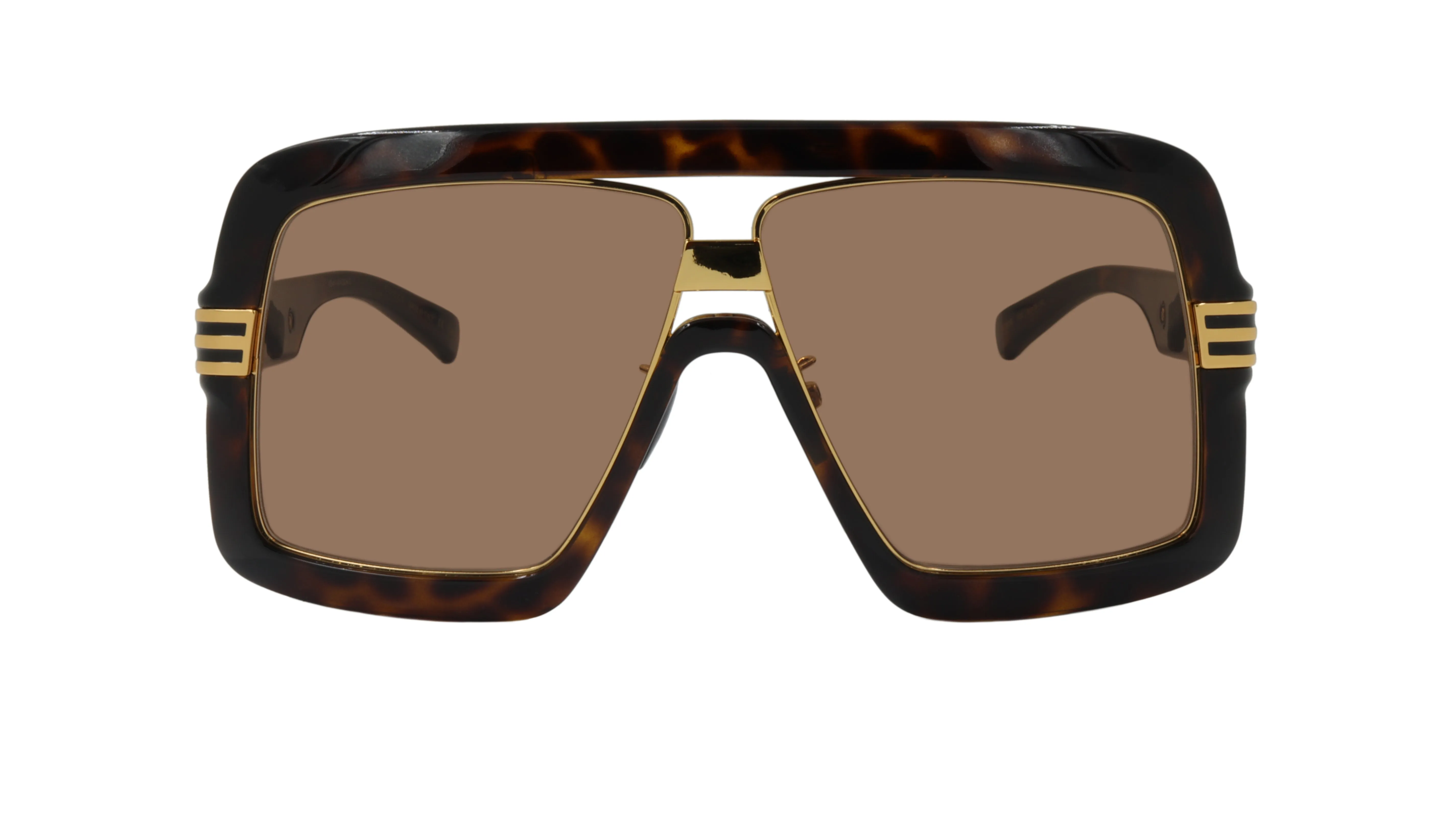 Gucci Sunglasses Oversized Frame in Brown and Gold